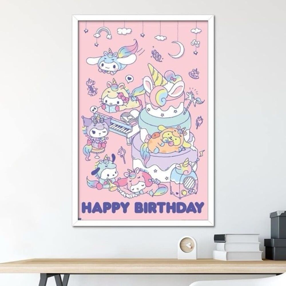 Sanrio Hello Kitty and Friends Framed Happy Birthday Art Print